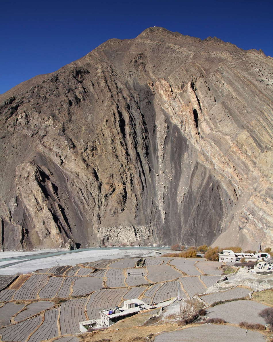 Kali Gandaki Valley  |  Tilted rock layers