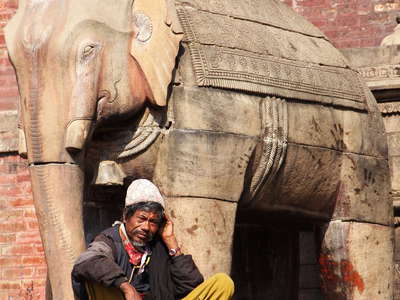 Bhaktapur  |  Elephant at Nyatapola Temple