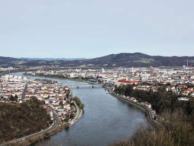 Linz panorama with Danube