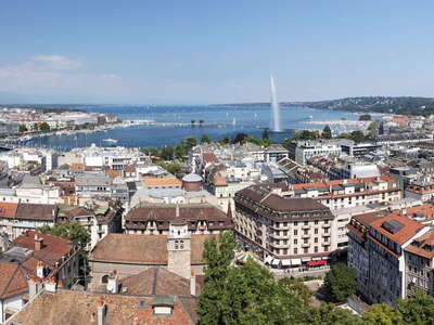 Geneva panorama with lake