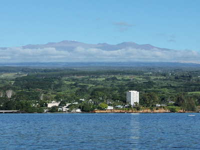 Hilo Bay and Mauna Kea