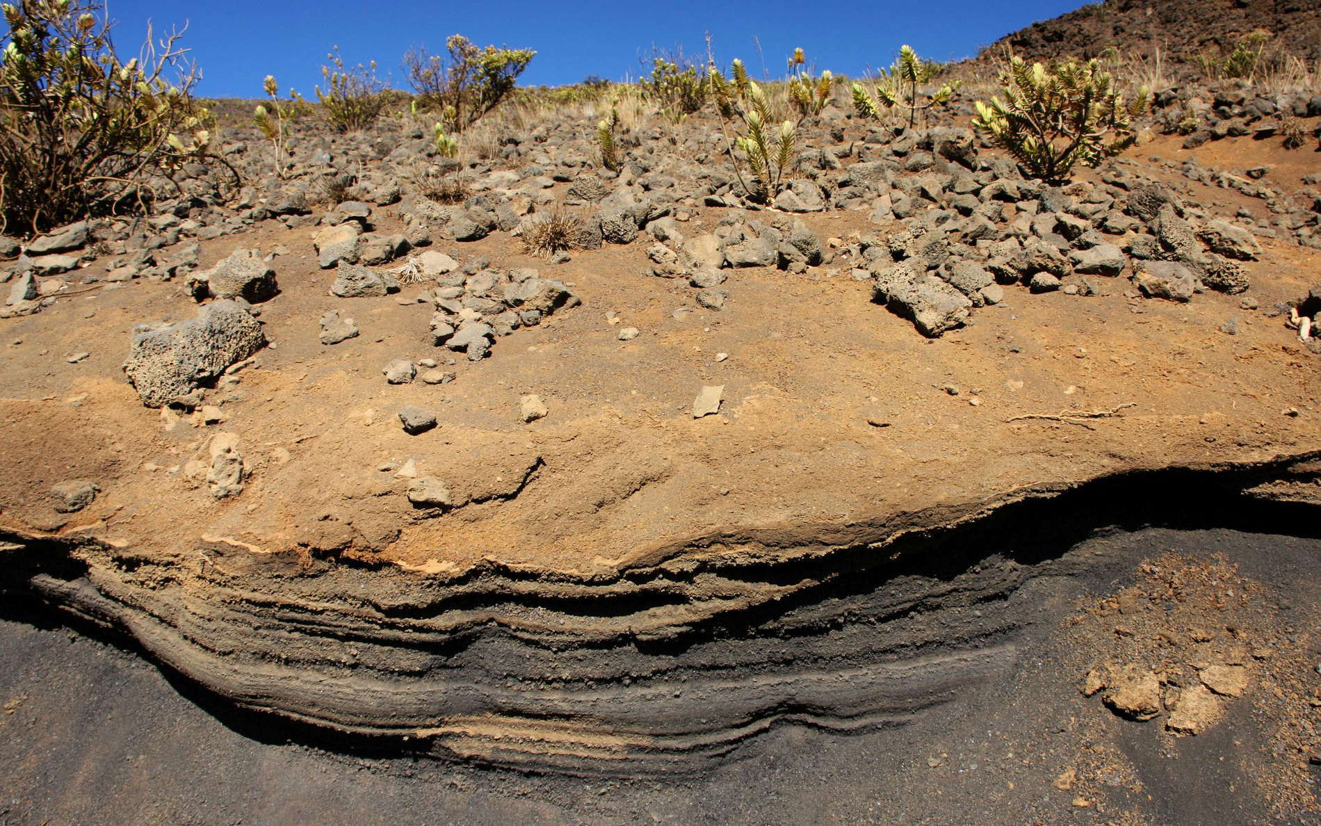 Haleakalā Crater  |  Tephra layers