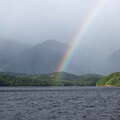 Lake Manapouri with rainbow