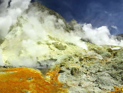 Whakaari / White Island  |  Field of sulphurous fumaroles