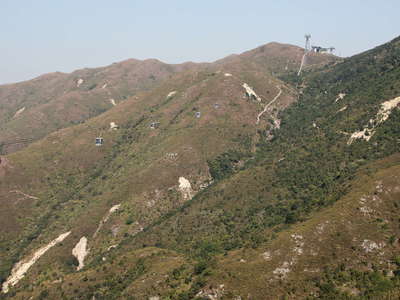 Hong Kong  |  Lan Tau Island with landslides