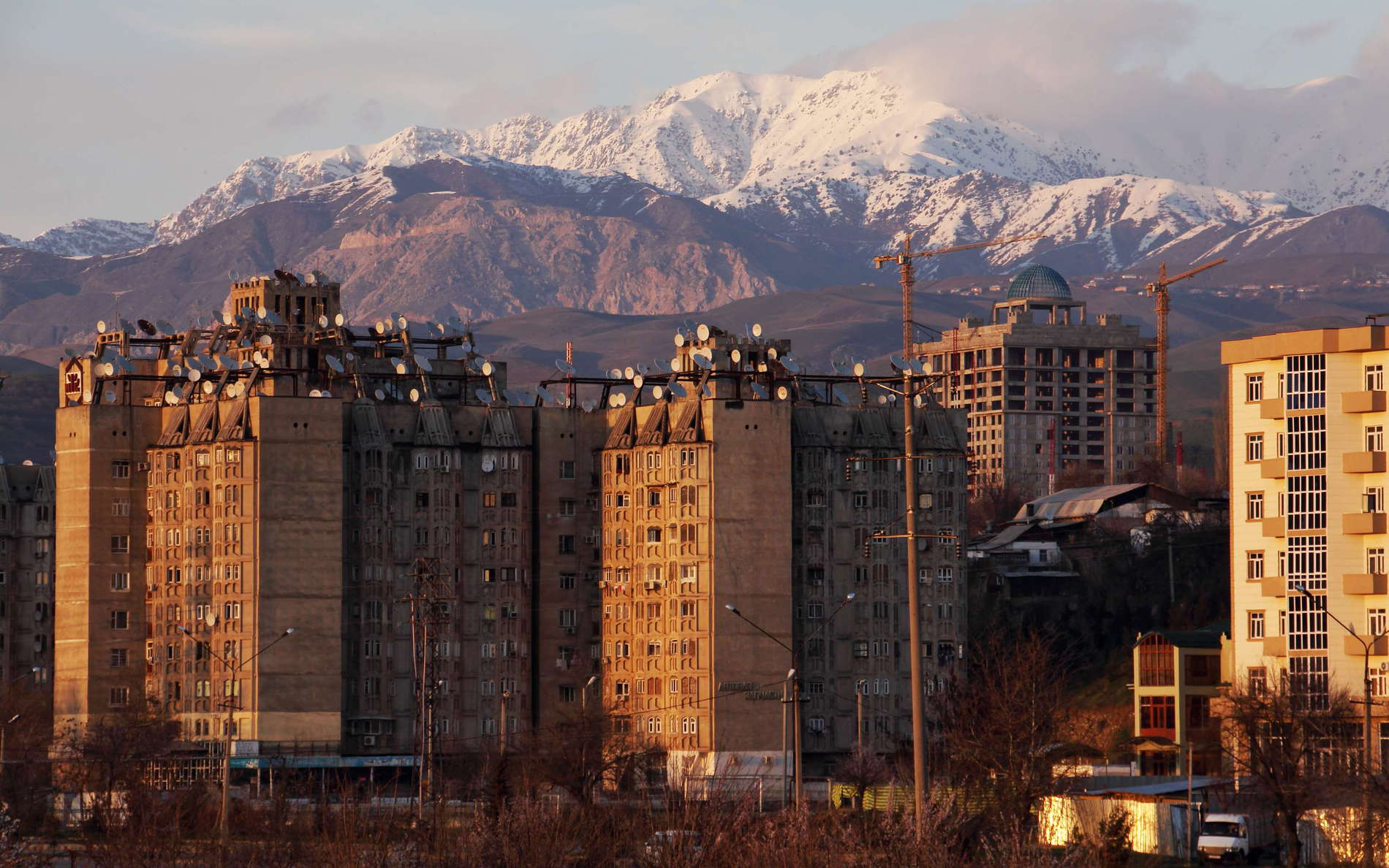 Dushanbe  |  Residential buildings and Hissar Range