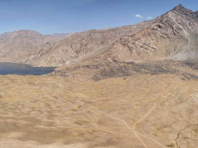 Lake Shiva dam panorama (Afghanistan)