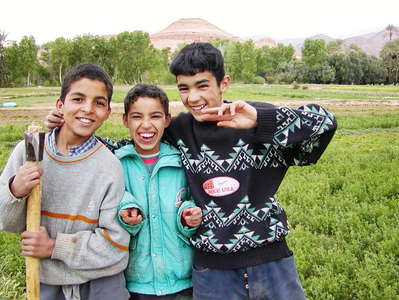 Tinghir  |  Boys in the Wadi Todgha