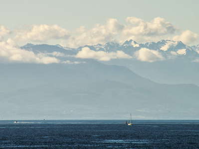 Juan de Fuca Strait and Olympic Mountains