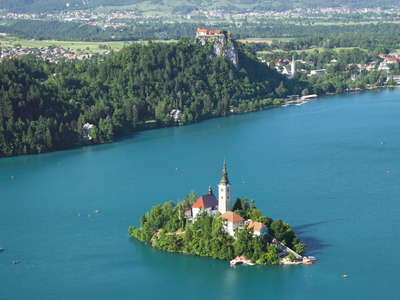 Lake Bled with Bled Island and Bled Castle