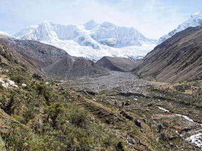 Quebrada Cojup with breached moraine dam