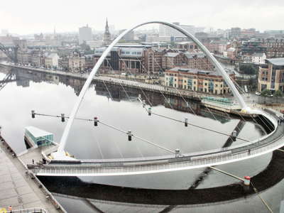Newcastle  |  Quayside with Gateshead Millenium Bridge