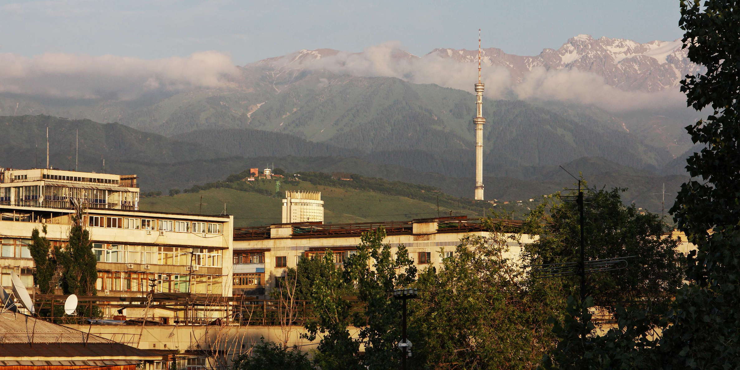 Almaty with Zailiysky Alatau Range
