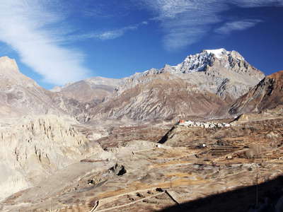 Jhong Khola Valley with Jharkot