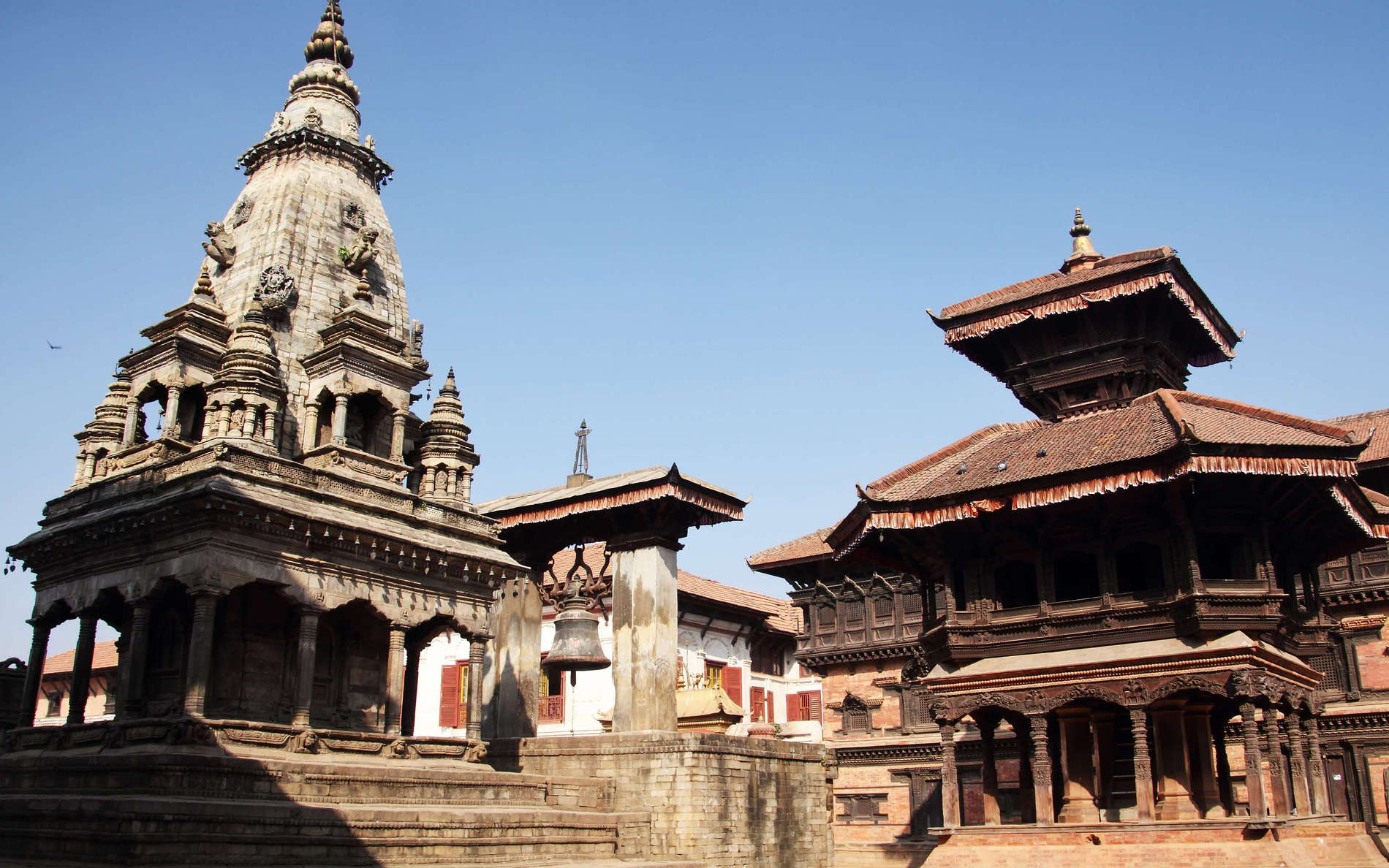 Bhaktapur Durbar Square with temples