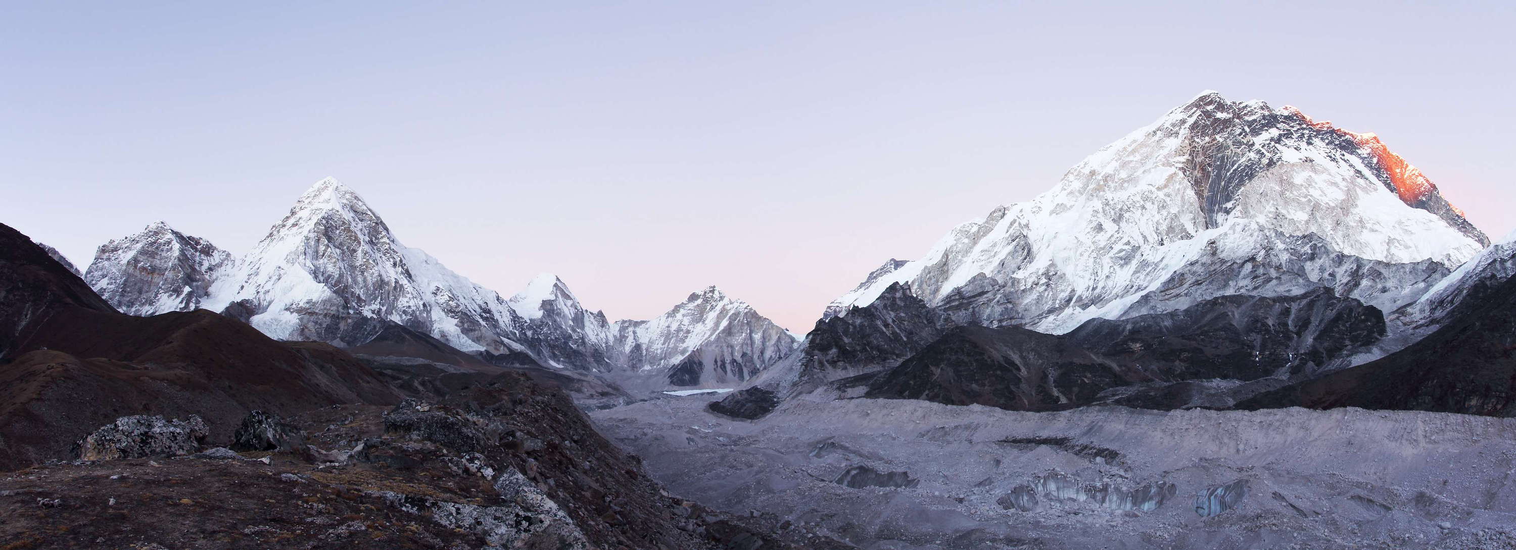 Khumbu Glacier with Pumori and Nuptse