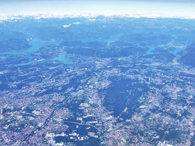 Alpine foreland with Lago Maggiore and Lago di Lugano