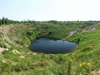 Stebnyk | Panorama of sinkhole