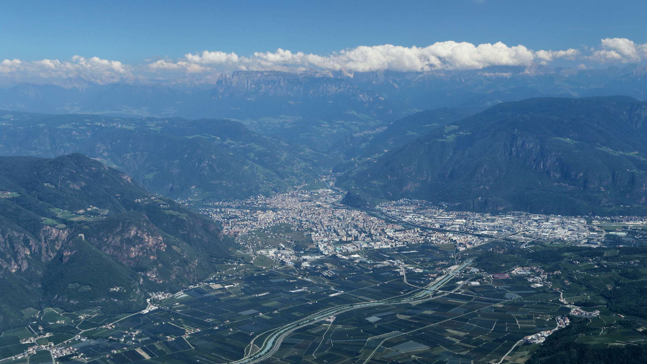 Bozen with Etschtal and Dolomites