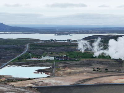 Mývatn with geothermal power plant