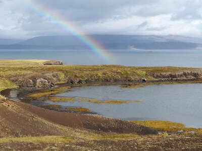 Hvammsfjörður with rainbow