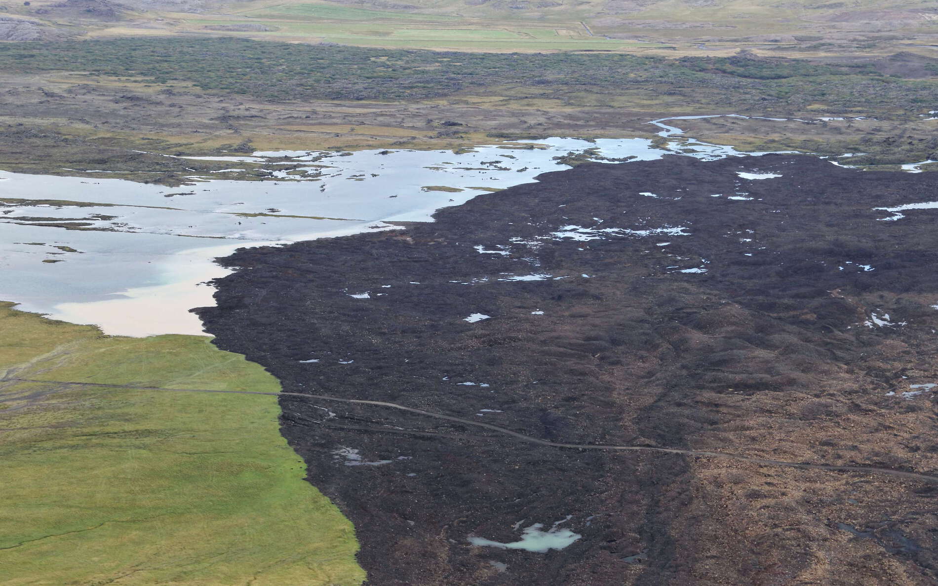 Fagraskógarfjall-Hítardalur Landslide | Impounded lake