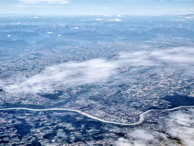 Upper Austria panorama with Linz