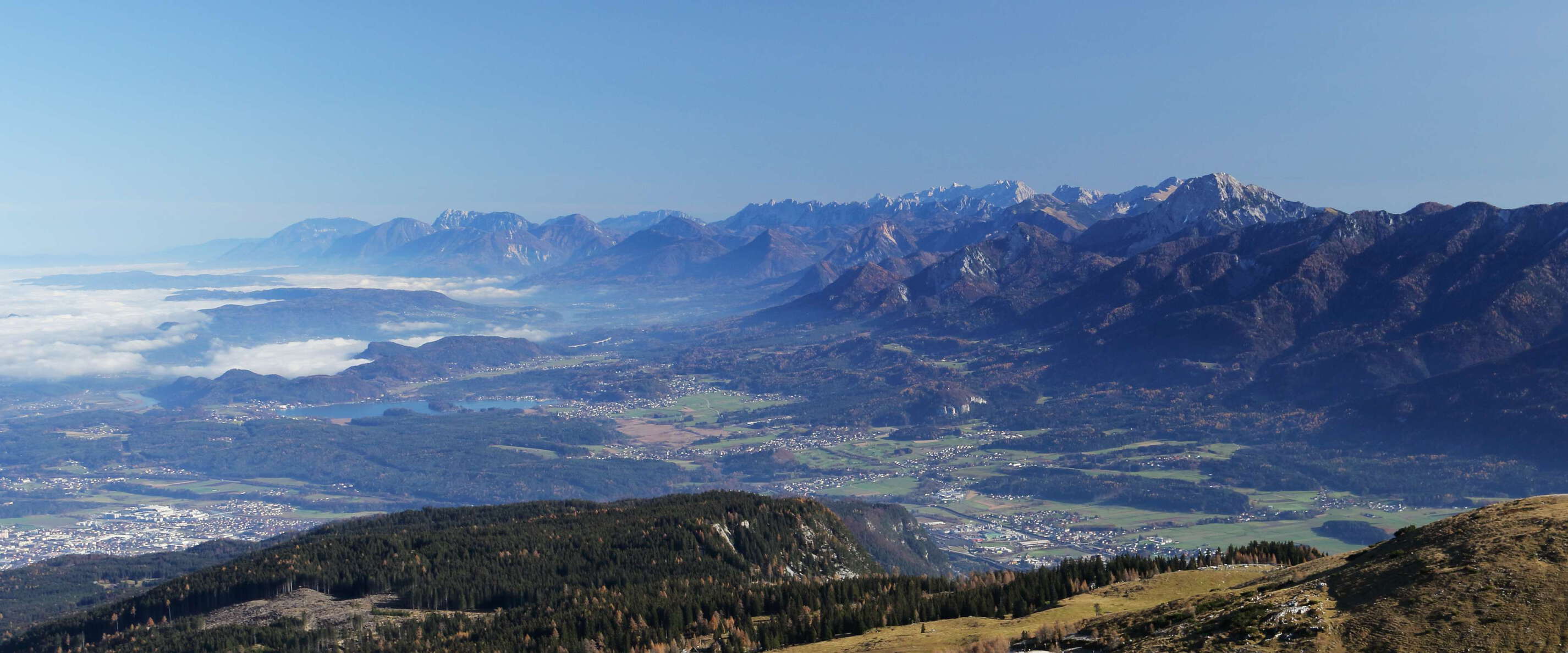 Klagenfurt Basin with Lake Faak and Karawanks