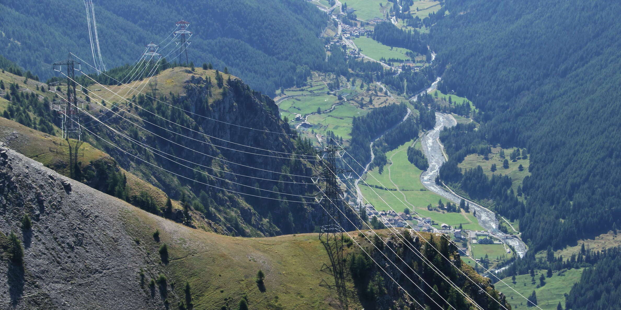 Cogne Valley with power line
