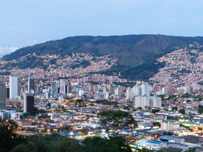 Medellín | Evening view with downtown