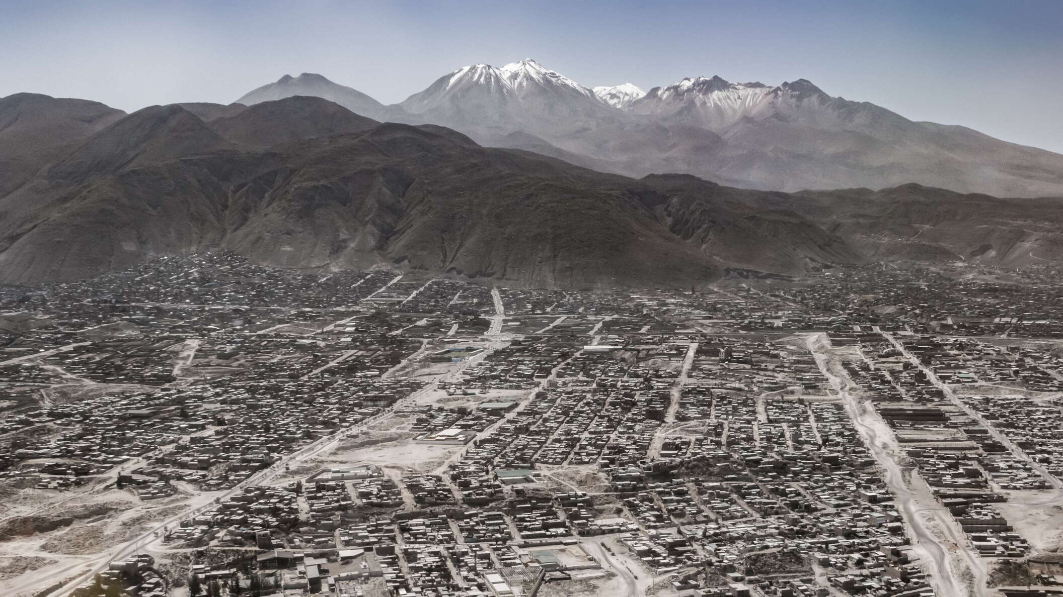 Suburbs of Arequipa with Chachani