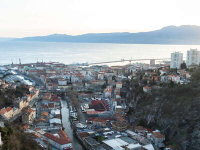 Rijeka | City centre and Kozala at sunset