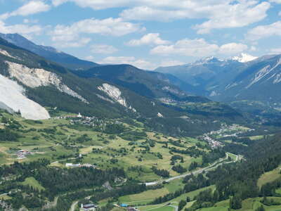 Albula Valley with Brienz and rock avalanche