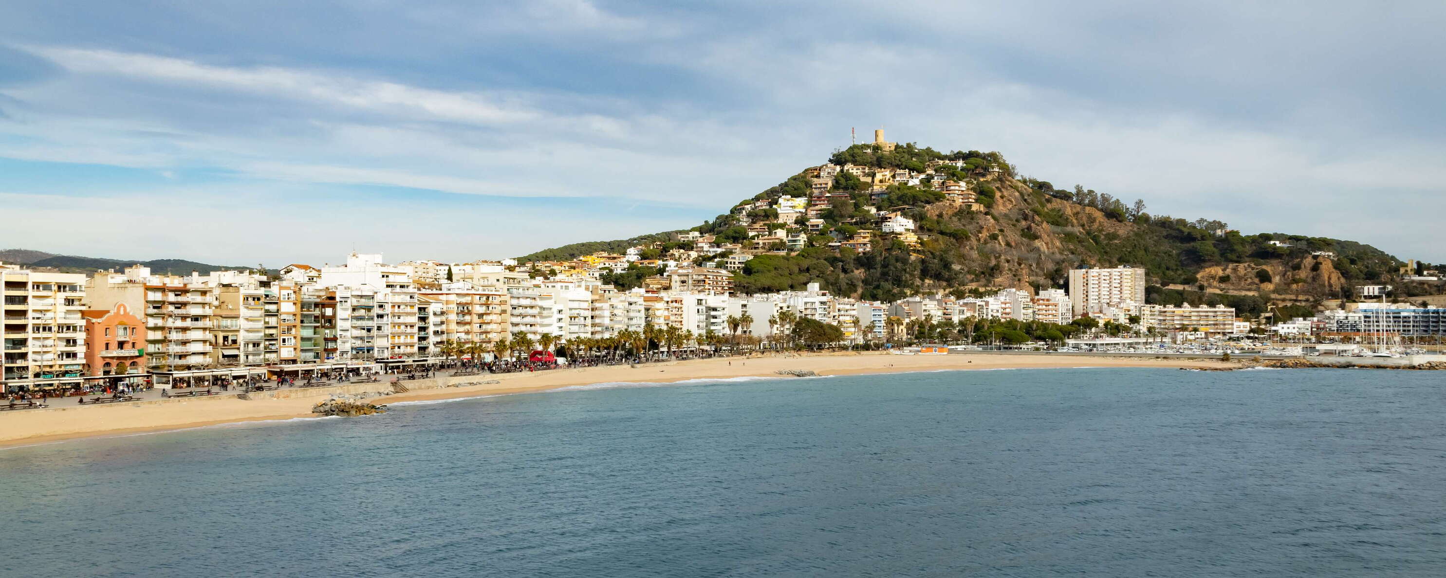 Blanes with beach and Turó de Sant Joan