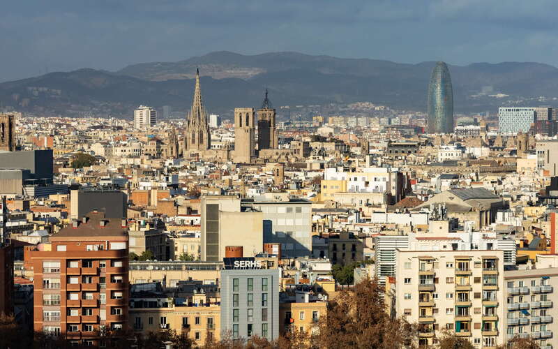 Barcelona with Catedral de la Santa Creu i Santa Eulàlia
