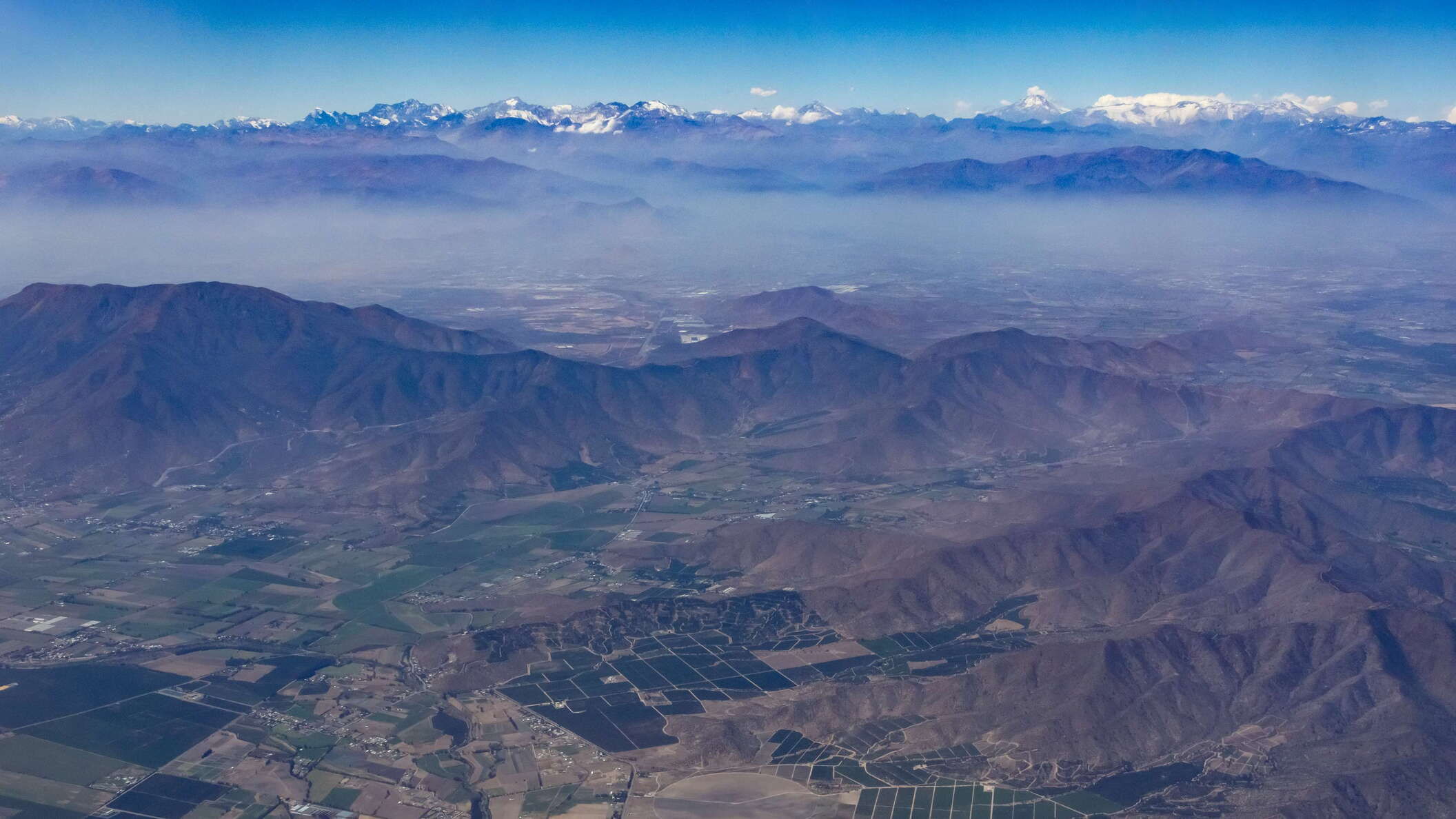 Coast range with Puangue valley and Santiago basin