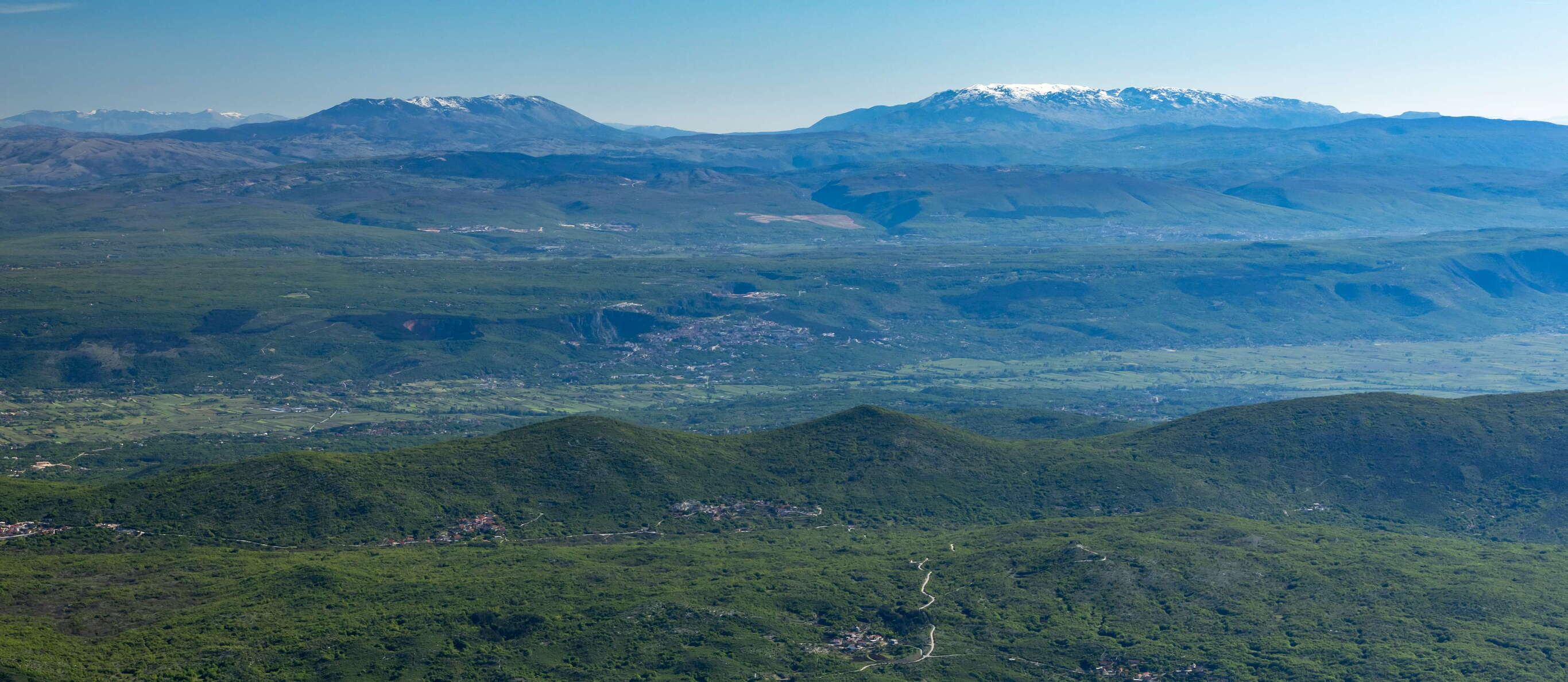 Dinaric karst landscape with Vran and Čvrsnica