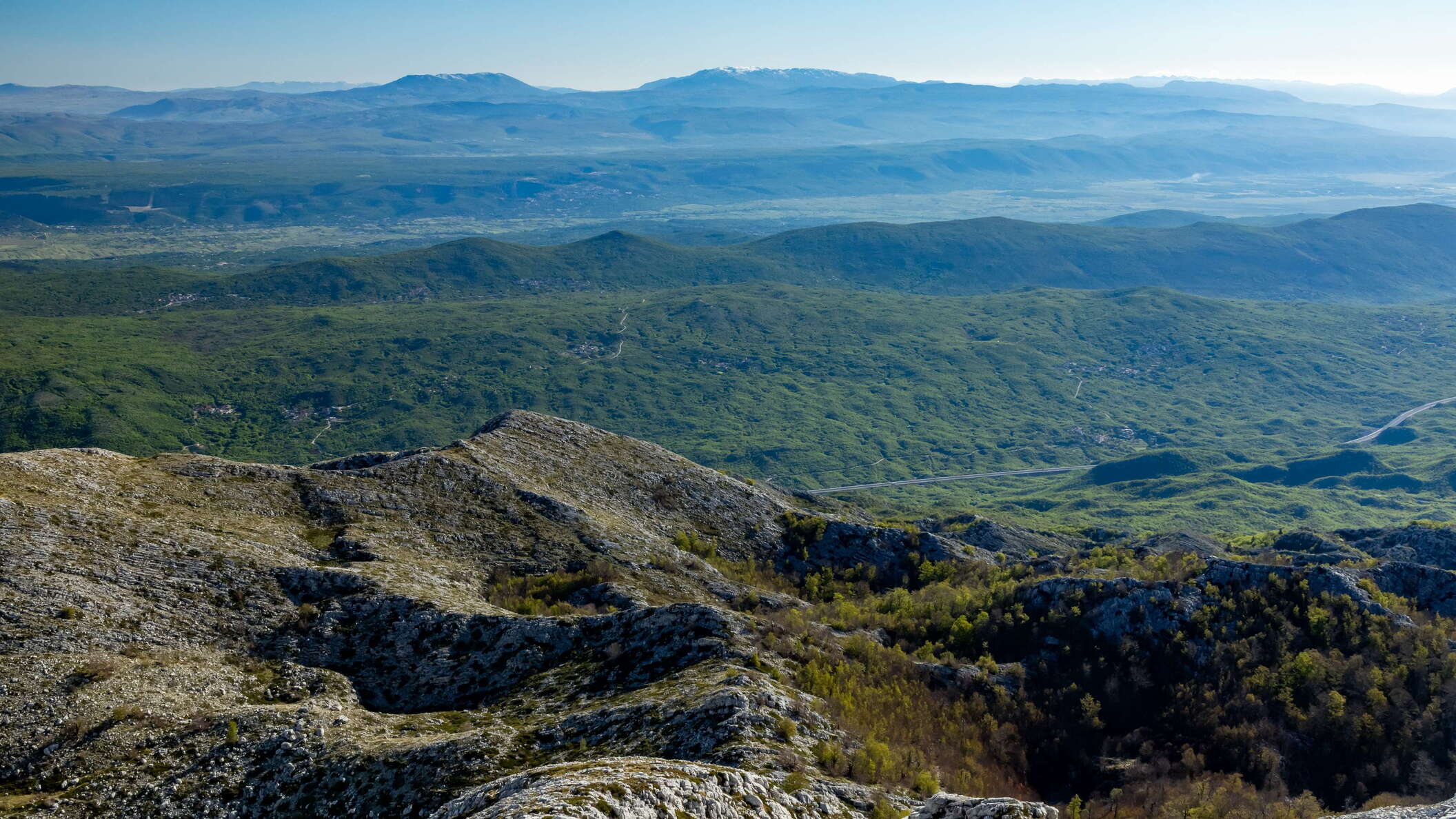 Dinaric karst landscape with Vran and Čvrsnica
