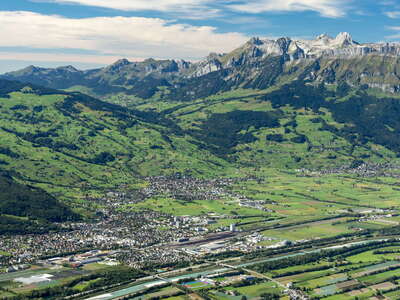 Rheintal with Buchs and Säntis