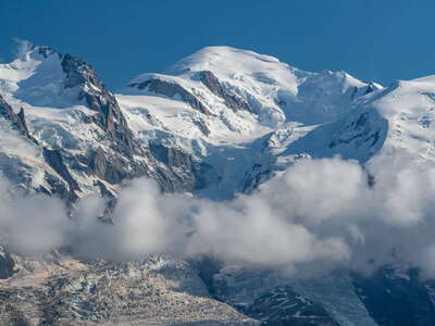 Mont Blanc with Glacier des Bossons